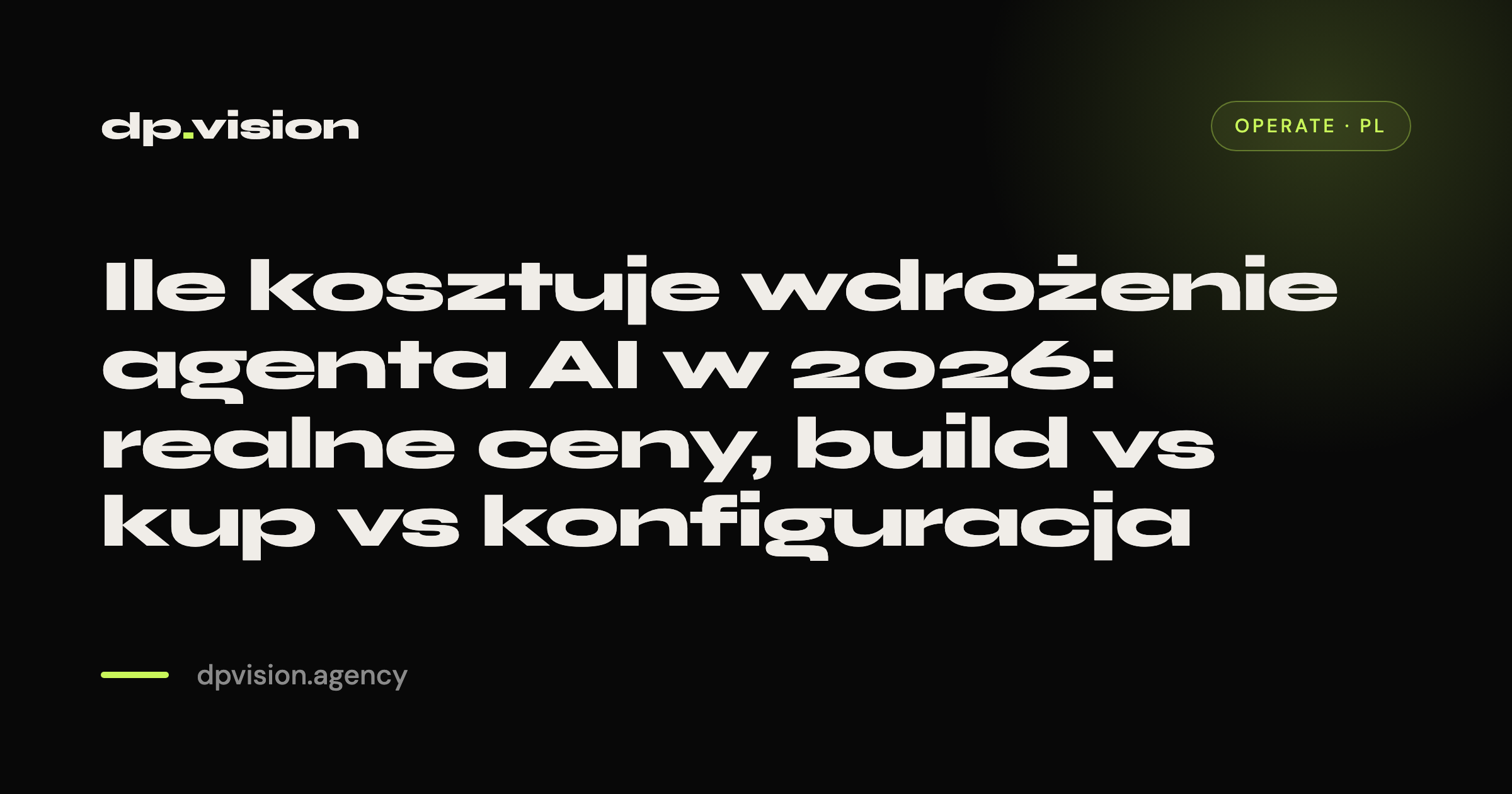 Ile kosztuje wdrożenie agenta AI w 2026: realne ceny, build vs kup vs konfiguracja